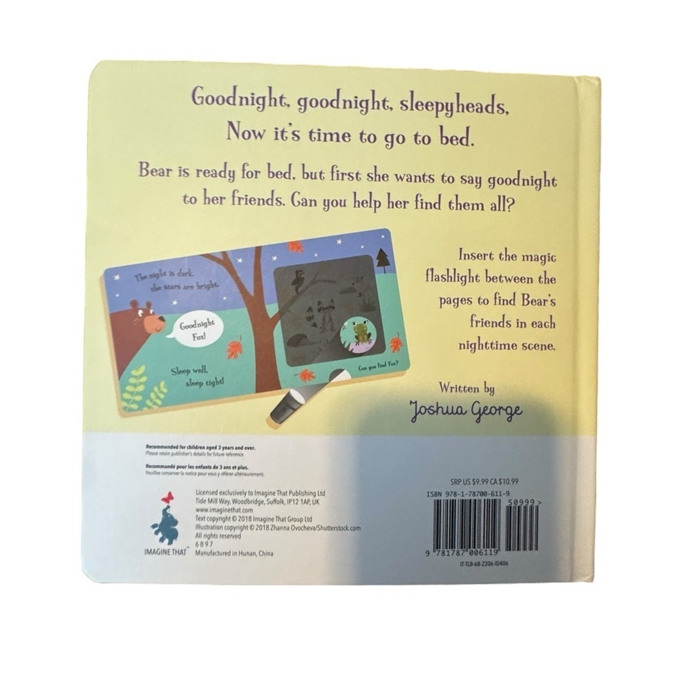 5/$25 Used Goodnight Bear Magic Flashlight Book - Picture 2 of 4